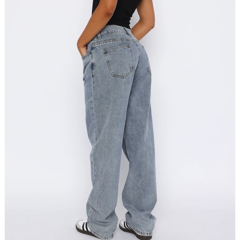 White Fox Fashion Society Jeans Mid Rise Straight Leg Preppy Denim waist 30 - Picture 4 of 8
